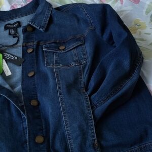 Jones New York Blue Denim Jacket Sixe 2X